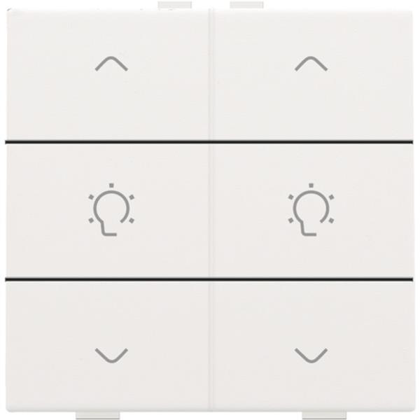 Home Control 2-voudige bediening dimmer met 6-voudige toets, white steel