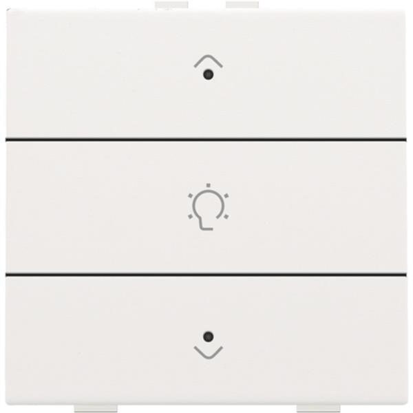 Home Control enkelvoudige bediening dimmer met 3-voudige toets+led, white steel