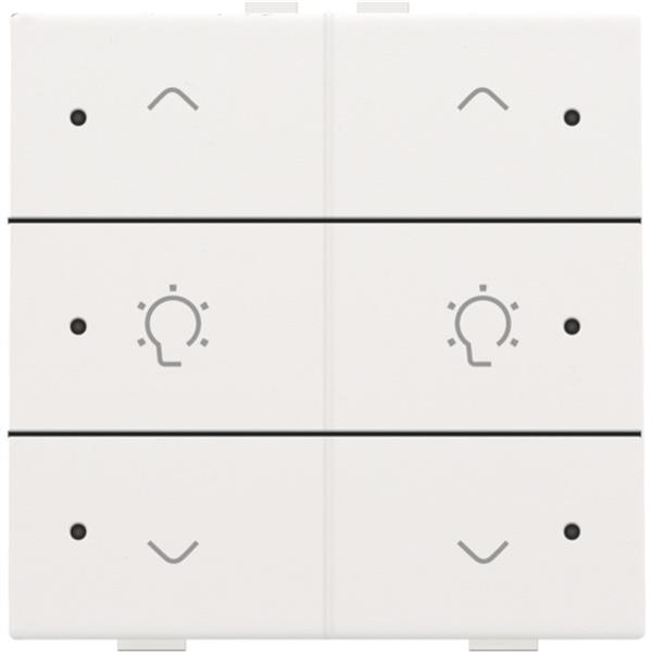 Home Control 2-voudige bediening dimmer met 6-voudige toets+led, white steel