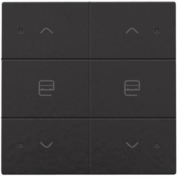 Home Control Motorbediening enkelvoudig (6 actieknoppen)met LED, piano black