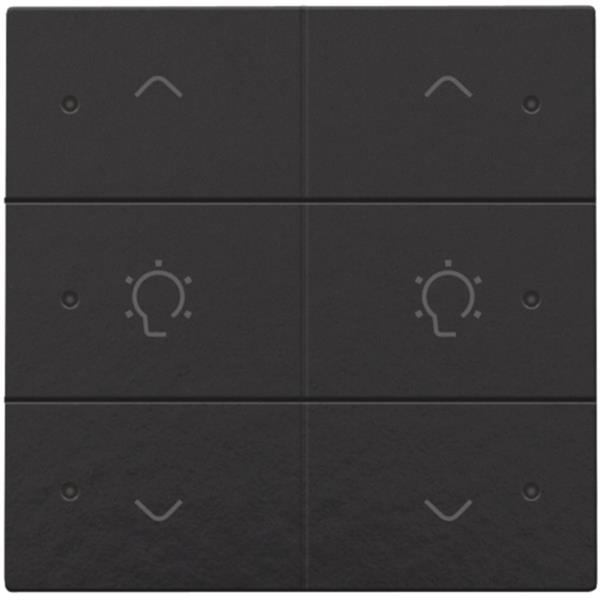 Home Control Enkelvoudige dimbediening (6 actieknoppen)met LED, piano black