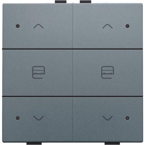 Dubbele motorsturingsbediening met led voor Home Control, steel grey