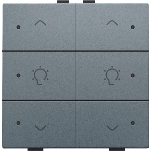 Dubbele dimbediening met led voor Home Control, steel grey