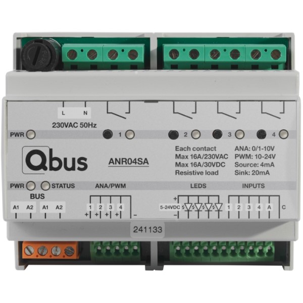 Analoge stuurmodule (4x 0/1-10V of PWM + 4x relais) 5 in (LED terugmelding)