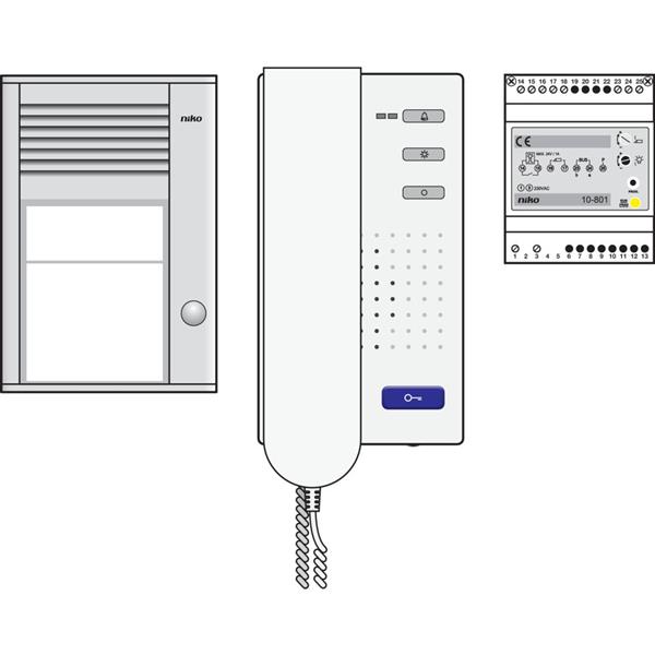 opbouw buitenpost + audio binnenpost met hoorn