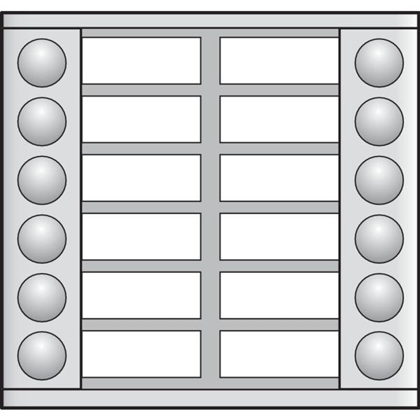 Uitbreiding 2x6 beldrukknoppen, voor buitenpost 20mm met 2 rijen beldrukknoppen