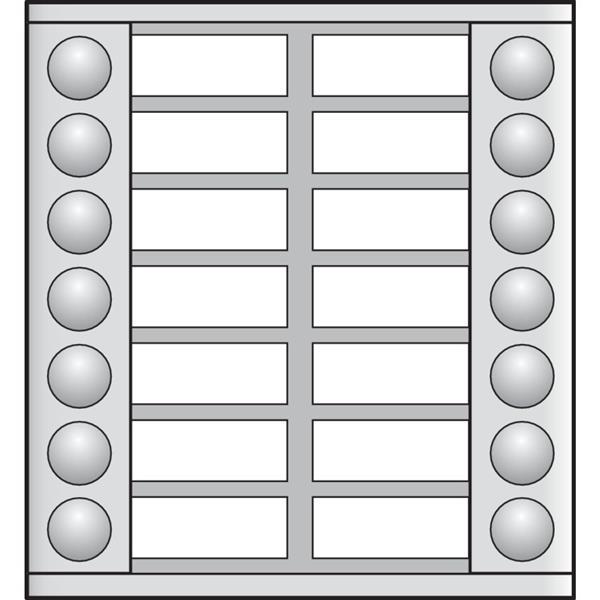 Uitbreiding 2x7 beldrukknoppen, voor buitenpost 20mm met 2 rijen beldrukknoppen