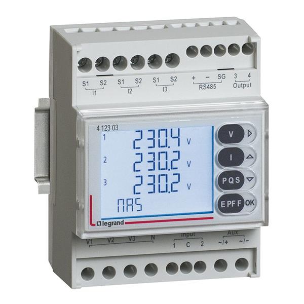 Modulaire meetcentrale EMDX³ - multifunctioneel - met RS 485 poort en impulsuitgangen - LCD scherm - 4 modules