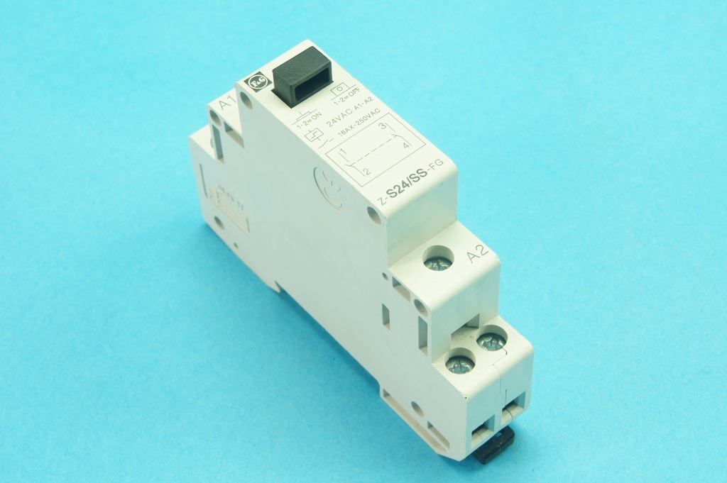 F&G Z-S24/SS-FG JP76C modular impulse relay 2 poles with 2 NO 16A 250 VAC contacts and coil 24 VAC, 1 module