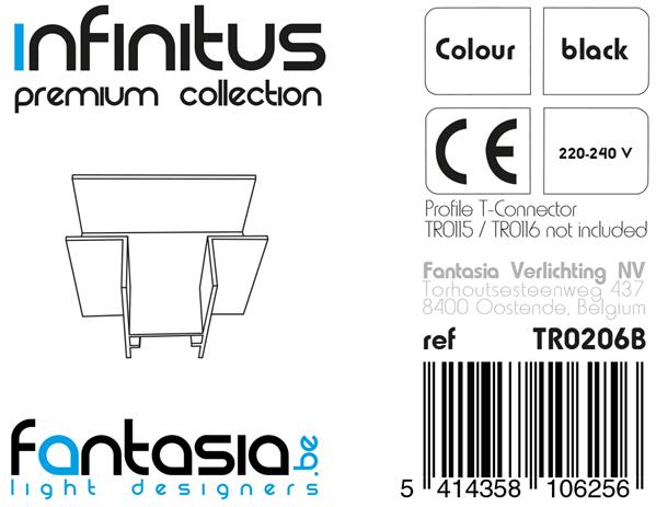 INFINITUS T-connector zwart