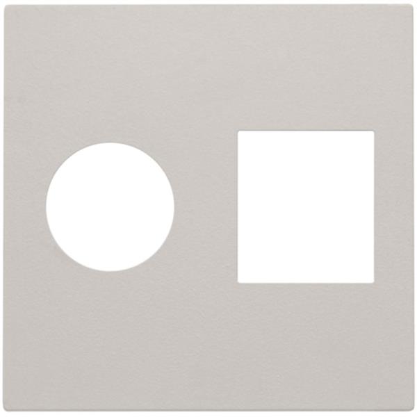 Afwerkingsset voor enkelvoudige coaxaansluiting en netwerkaansluiting RJ45, light grey