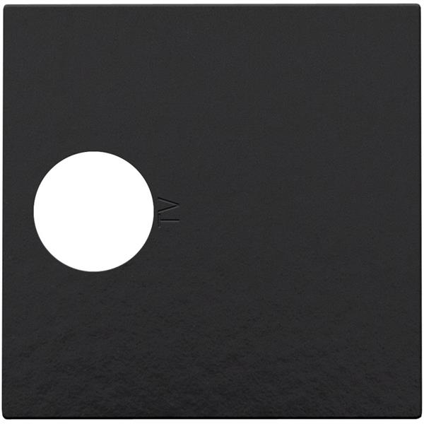 Afwerkingsset voor enkelvoudige coaxaansluiting voor tv, Bakelite® piano black coated