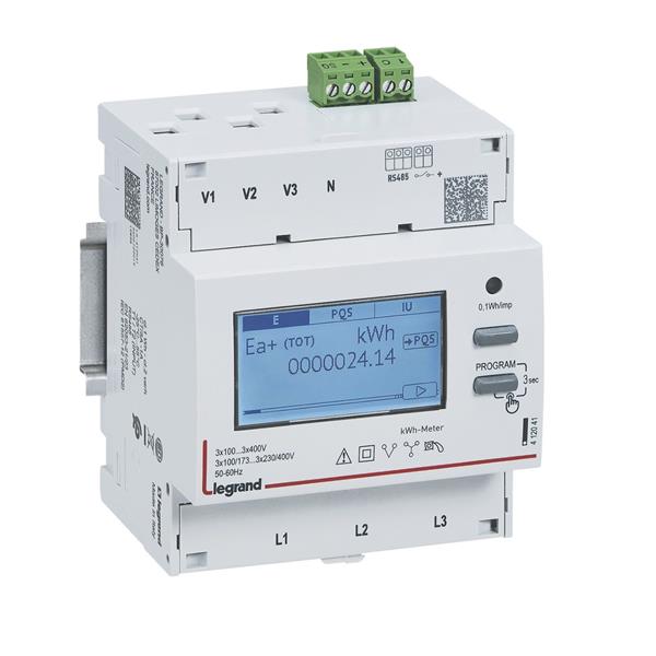 Teller driefasig modulair EMDX³ geen MID aansluiting TI 5A - 4 modules - met RS 485 uitgang - tweevoudige teller of pulsingang