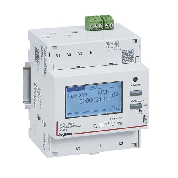 Teller driefasig modulair EMDX³ MID aansluiting TI 5A - 4 modules - met pulsuitgang en 1 ingang met impulsen