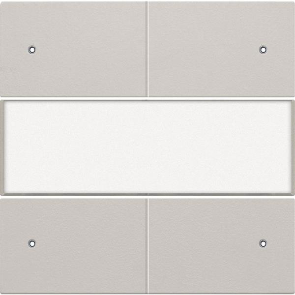 Afwerkingsset voor 4-voudige potentiaalvrije drukknop 24 V met led en tekstveld, light grey