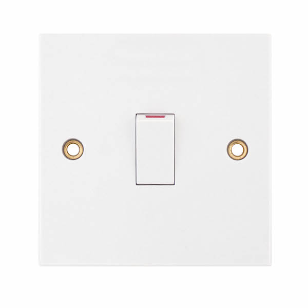 Selectric Square LG220 BS3676 BSEN60669-1 20A 250 VAC DP (Double Point) switch with optional cable outlet white new