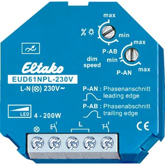 universele inbouwdimmer zonder N-aansluiting, speciaal voor LED