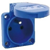 Stopk.CEE  2P+A 16A 220V blauw