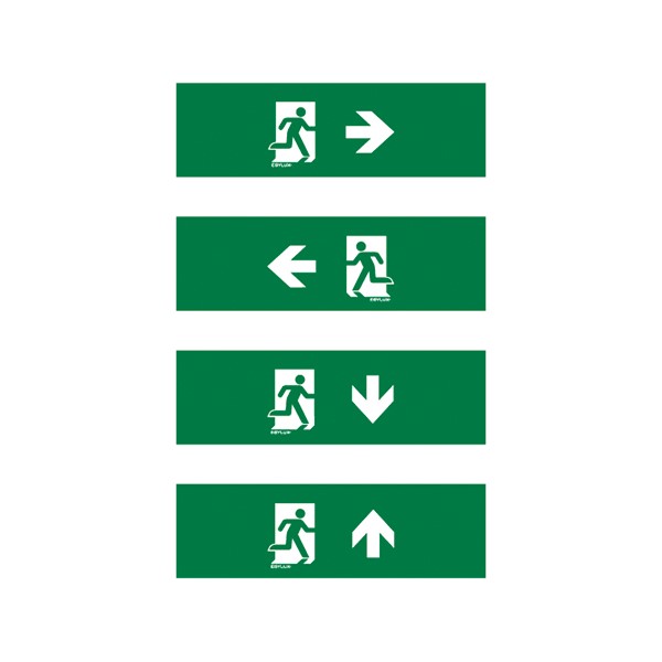 Pictogrammenset voor noodverlichtingsaramturen SLX 14 Flat, 14 m, pijl r