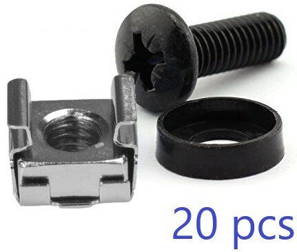 Logon M6 Cage nut set and nounting screws, 1set= 20pcs