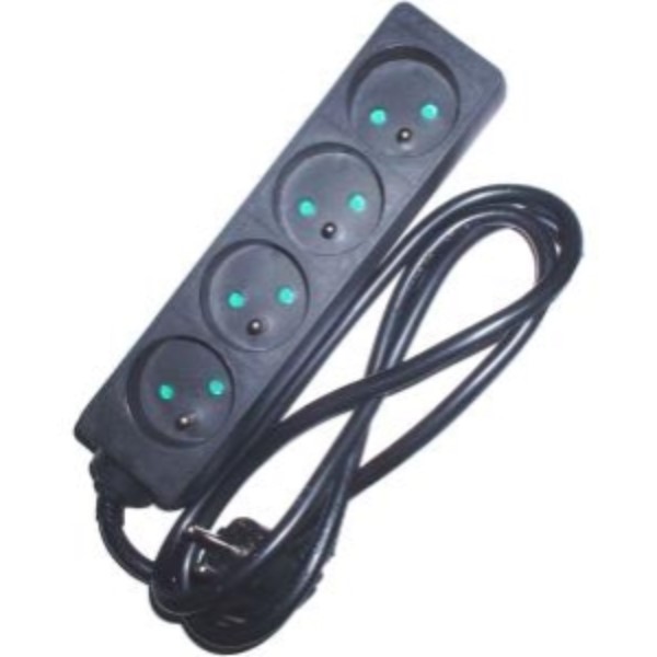 AC Power strip 4x10/16A + 1,5m black KF-FB-04 BL