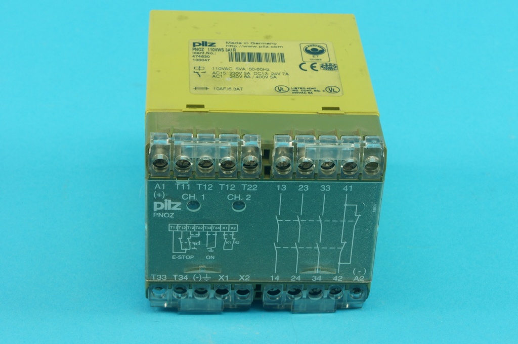 Pilz PNOZ 110VWS 3A1R Safety relay 110VAC 474630