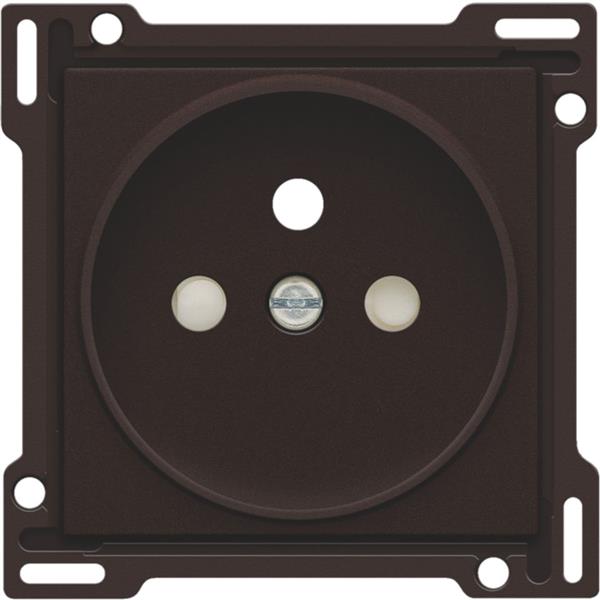 Afwerkingsset voor stopcontact met penaarde en beschermingsafsluiters, inbouwdiepte 21 mm, dark brown