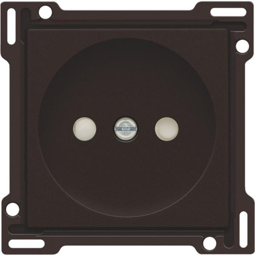 [124-66501] Afwerkingsset voor stopcontact zonder aarding met beschermingsafsluiters, inbouwdiepte 21 mm, dark brown