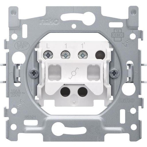 [170-01600] Sokkel voor een wisselschakelaar of wisseltrekschakelaar, 10 AX/250 Vac, schroefklemmen