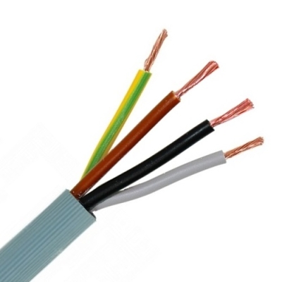 [VTMB4G4R50] VTMB H05VV-F flexibele kabel PVC geribde buitenmantel 500V grijs 50m 4G4mmý