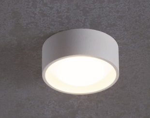 [Beam1293] Opbouw plafond incl LED 7W 3000K Ø100mm - 6cm hoog WIT