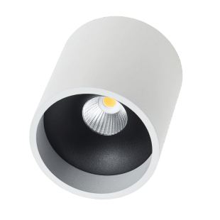 [Beam0551WB] Opbouw plafond rond 9W 36° 3000K IP20 - buitenkant wit/binnenkant zwart