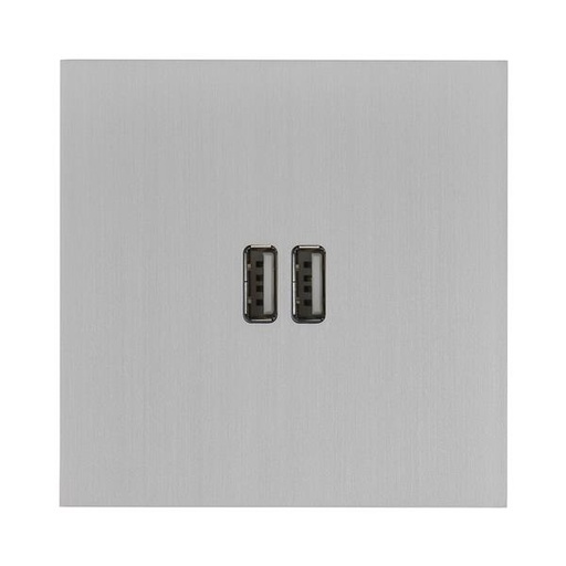 [AR67422] ART dubbele oplader USB épure Geborsteld staal