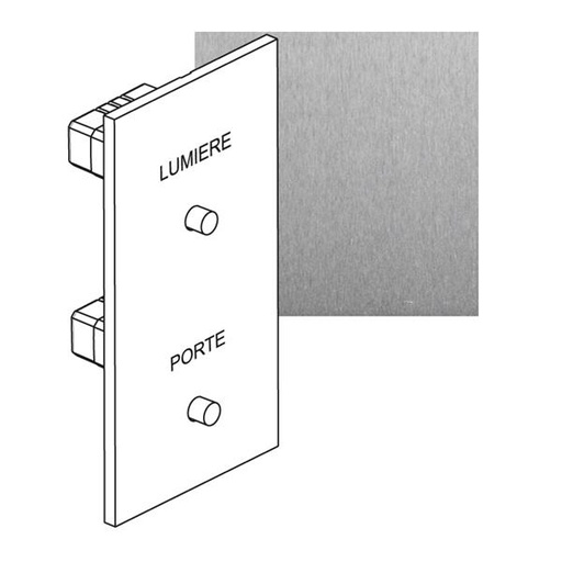 [AR67493] ART verlichting drukknop Porte+Lumière épure Geborsteld staal