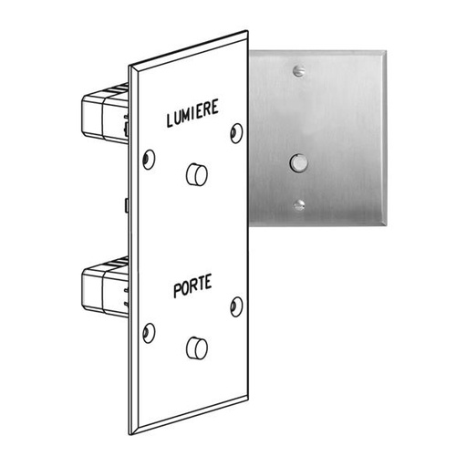 [AR67193] ART verlichting drukknop Porte+Lumière mémoire Geborsteld staal