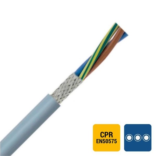 [LIYCY3X0,75-J-CCA] LIYCY PVC afgeschermd grijs HAR HD308 Cca s3d2a3 3G0,75mm²