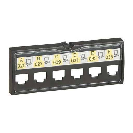 [038747] Blanc merktteken voor prin. 6 modules 6RJ45 LCS²