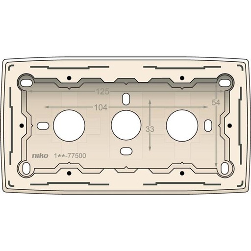 [100-77500] Dubbele opbouwdoos voor alle inbouwapparaten uit de Original-reeks, Cream