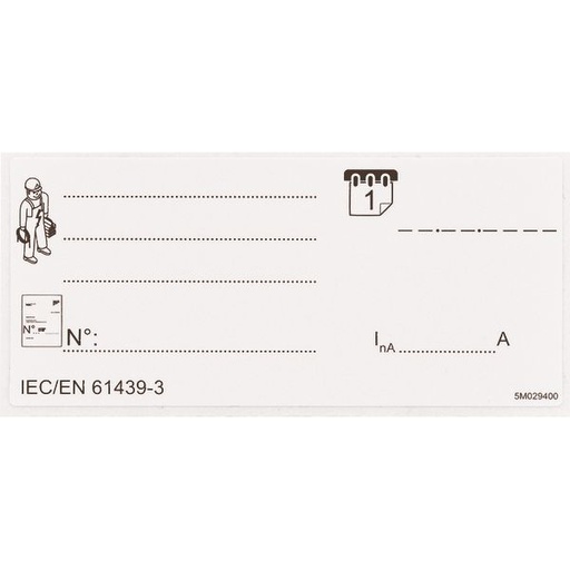 [VZ015VB] Set van 10 etiketten IEC/EN 61439-3