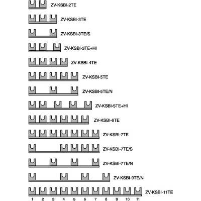 [263963] Kamrail ZV-KSBI-3TE/S - 1P - 63 A - 16 mm² - Vork - Lengte 53 mm - (ZV-KSBI-3TE/S)