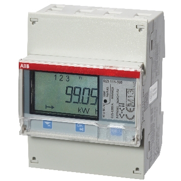 [2CMA100163R1000] Energiemeter - B serie - 3x 230/400Vac - 65A - pulse - B (cl 1) - Steel - MID