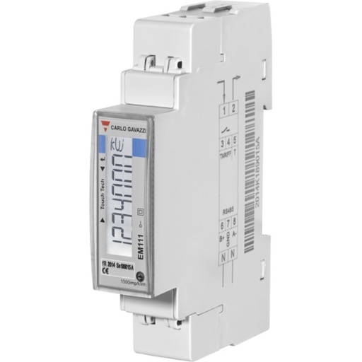 [EM111DINAV81XM1PFA] CG ENERGIEMETER/ANALYSER 1-FASE kWh-METER DIGT 45AAC 230VLN M-BUS MID