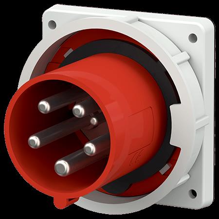 [3658] Toestelcontactstop inbouw 63A 5P 6H 400V rood IP67, hittebestendig