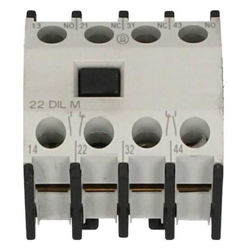 [22DILM-C] Moeller/Klockner Moeller 22DILM Auxiliary contact block switch 2 NO + 2NC contacts 16A, AC-11: 6/4/1.5 A @ 220-240/380-415/500 VAC