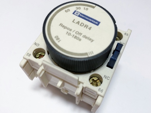 [LADR4-C] Telemecanique LADR4 038623 off-delay time block module 10 - 180 seconds with 1NO + 1NC 10A 660 VAC contacts (for use with contatctor LC1 D/CA D)