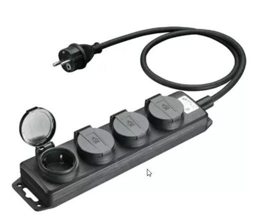 [MFM46] Professionele 4-voudige stekkerblok - 4 stopcontacten -  H07RN-F 3G2.5 - 6M , 16A, 250V, IP44