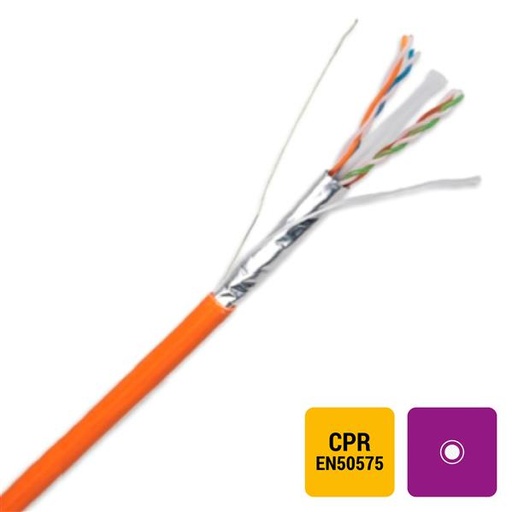 [N100.622G-0D] LANmark-6A F1/UTP AWG23 Cat 6A LSZH Dca s2d1a1 Orange 1000m reel