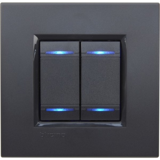 [SWC04/L] Schakelaar 4-toets, serie Bticino Living.Light-Black RGB