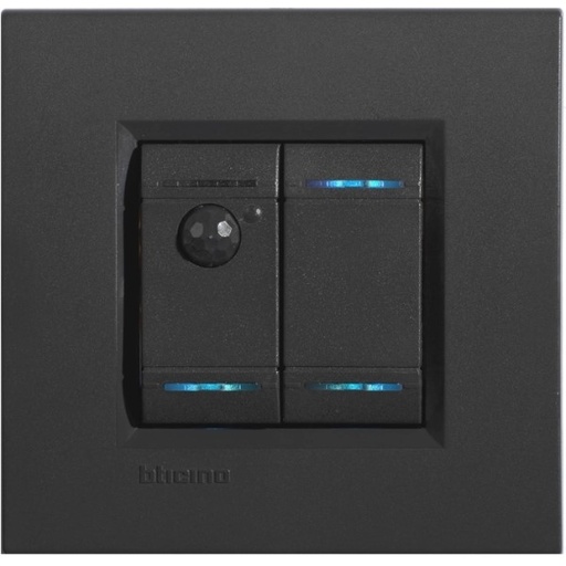 [SWC04M/L] Schakelaar-Bewegingsdetector 3-toets serie Bticino Living.Light-Black RGB