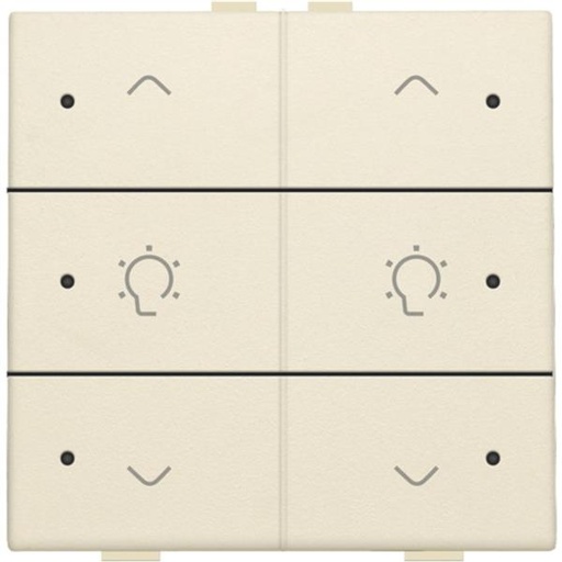 [100-52046] Home Control 2-voudige bediening dimmer met 6-voudige toets+led, Original crème